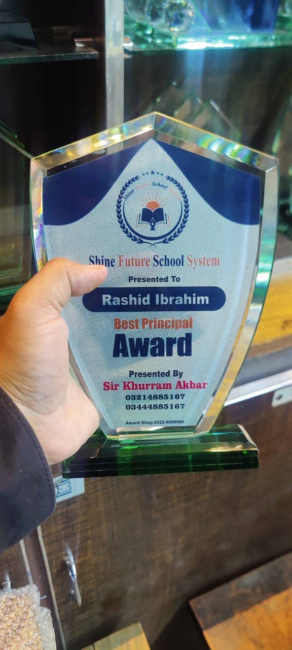 school award trophies , Award shield , Trophy , / Glass shield award 8