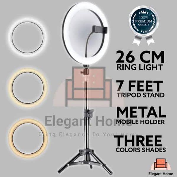 Ringlight 26cm with 7 ft stand 3 modes 0