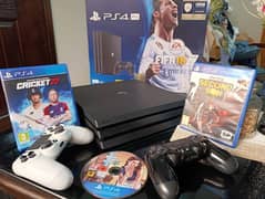 PS 4 PRO 1TB Sealed with 2 original Controllers and games