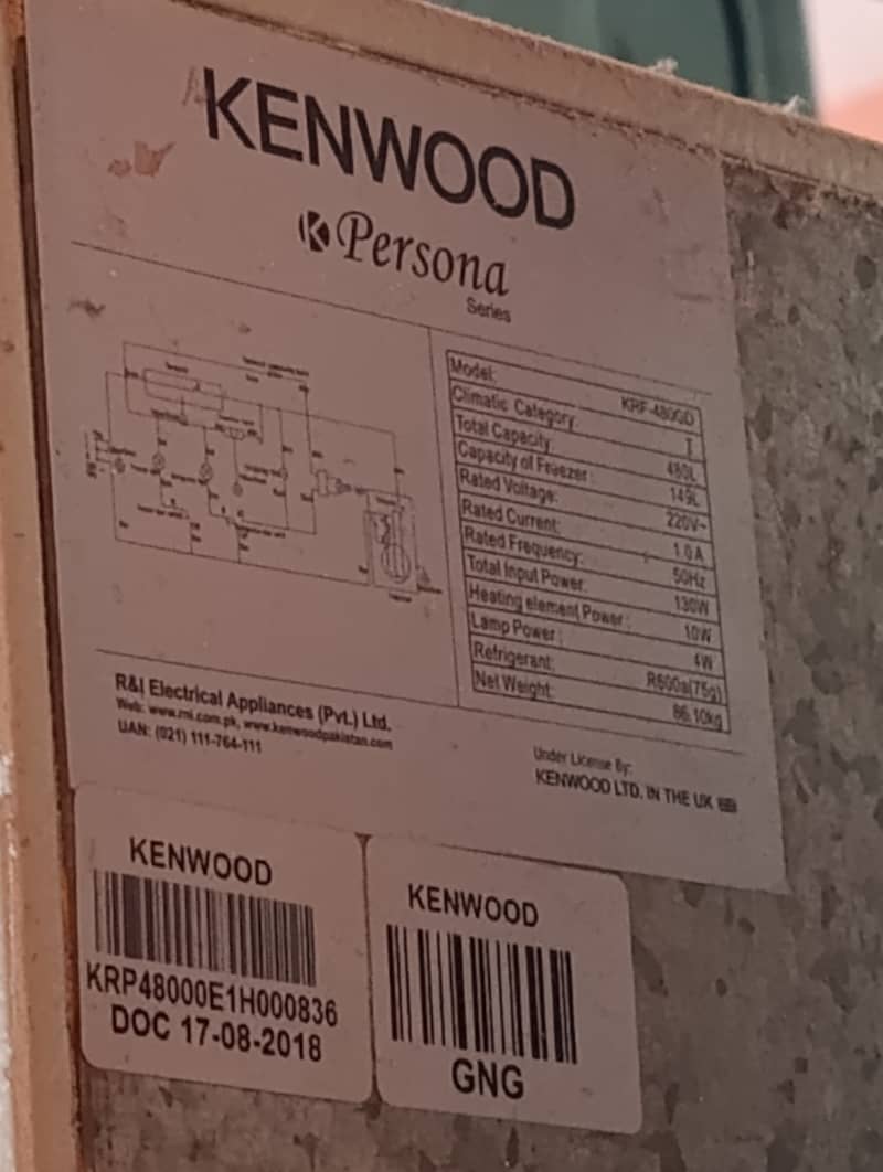 Kenwood refrigerator jumbo size 3