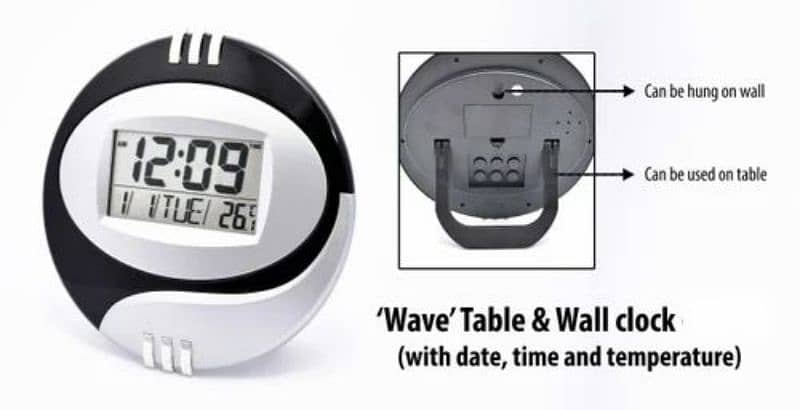 Stylish Digital Clock with Temperature Display 0