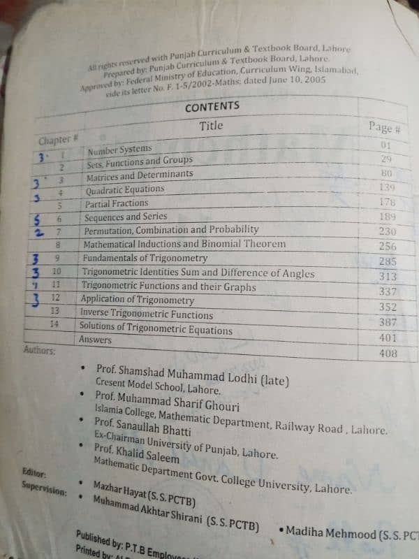 math book class 11 Algebra and trigonometry 1