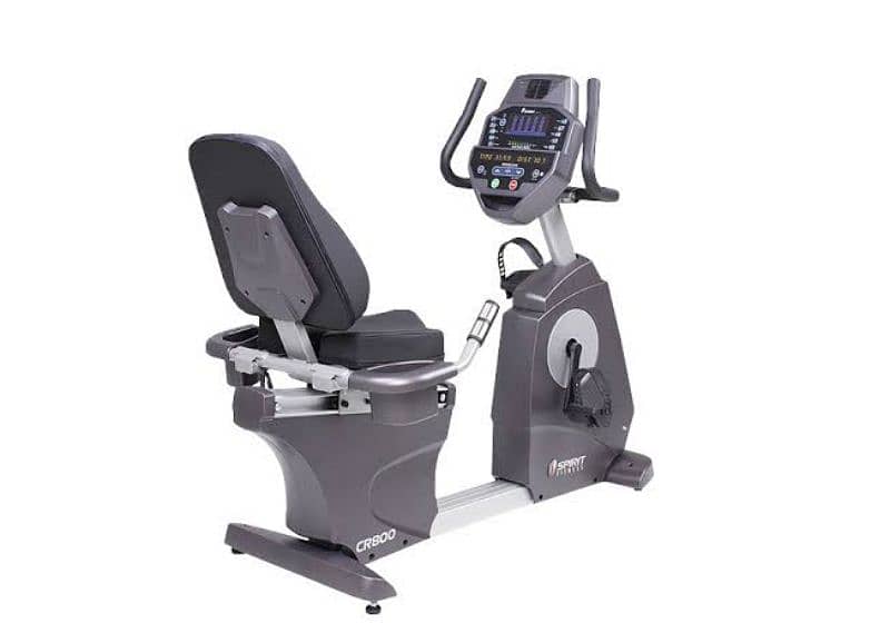 spirit usa commercial recumbent exercise bike gym and fitness machine 0