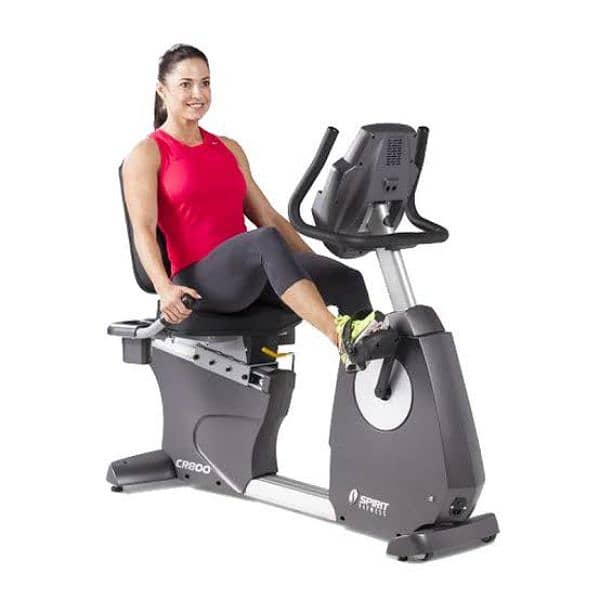 spirit usa commercial recumbent exercise bike gym and fitness machine 3