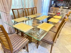 Wooden dining table for sale | 8 seater dining table | table & chairs