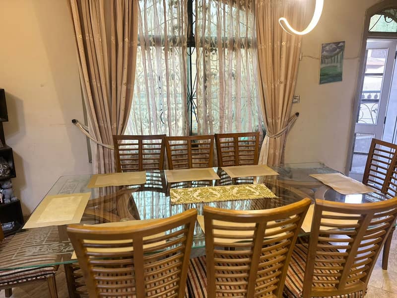 Wooden dining table for sale | 8 seater dining table | table & chairs 6