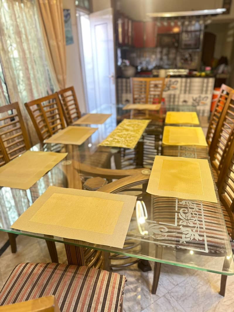 Wooden dining table for sale | 8 seater dining table | table & chairs 7