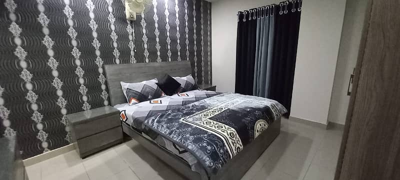 Par day short time one bed appatment for rent bahira town phase 6 any time available 0