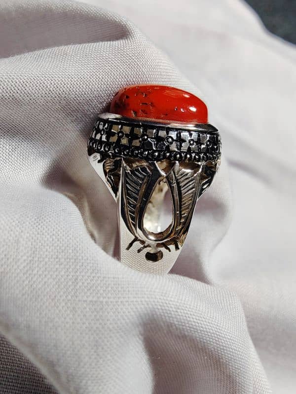 Coral (مرجان) Silver (چاندی) Ring 4