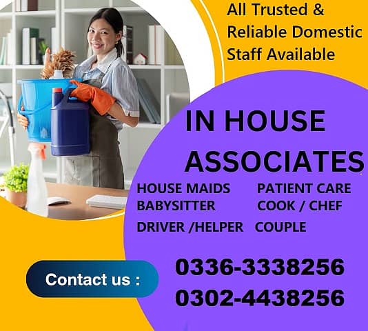 House maid, Maids, Baby Sitter, Chef, Cook, Patient Care, Couple, 0