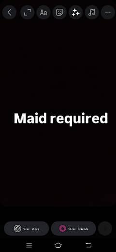 maid required