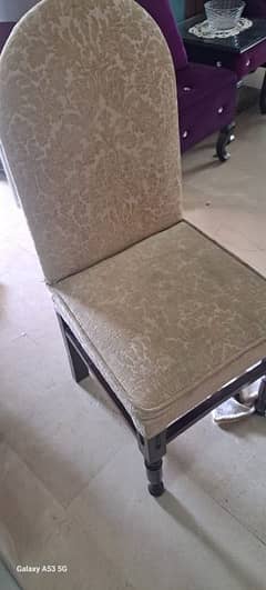 6 dinning chairs. pure wood excellent condition.