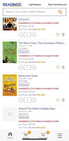 English Novels low prices ( also selling sparately )