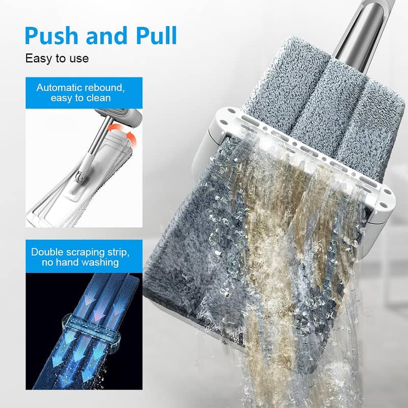 Wet Dry Flat Mop Kit with 360 - Degree Rotating Head for Home Use 2