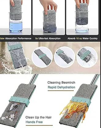 Wet Dry Flat Mop Kit with 360 - Degree Rotating Head for Home Use 6