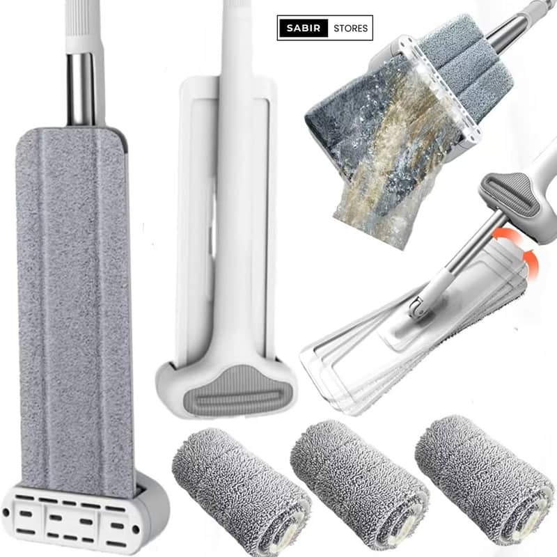 Wet Dry Flat Mop Kit with 360 - Degree Rotating Head for Home Use 11