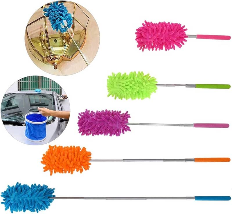 Portable Microfiber Duster Brush Extendable Hand Dust Cleaner Anti 3