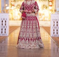 Red Bridal lehenga with jewelry in affordable price