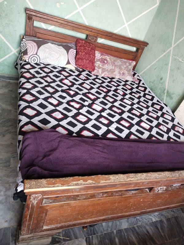 wooden Bed with Mattress 1