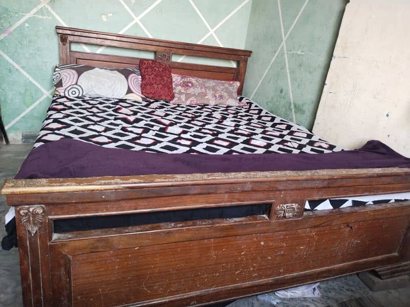 wooden Bed with Mattress 2