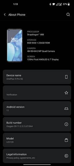 ONEPLUS 9PRO 5G. 256GB only Kit