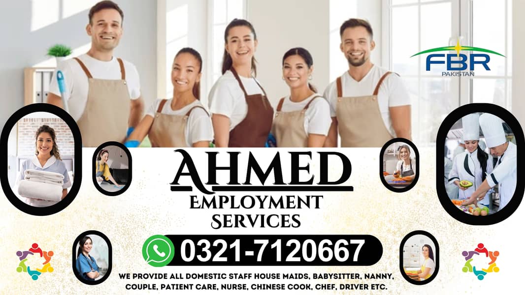 All Domestic Staff Available Maids Cook Nurse Baby Sitter Nanny Driver 0