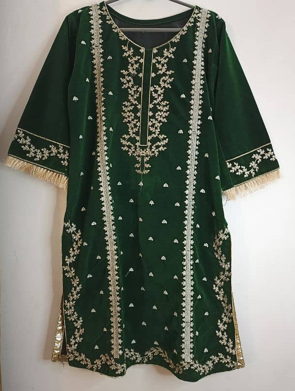 2pc Stitched Dress Velvet Khaddar Cotton Lawn 2