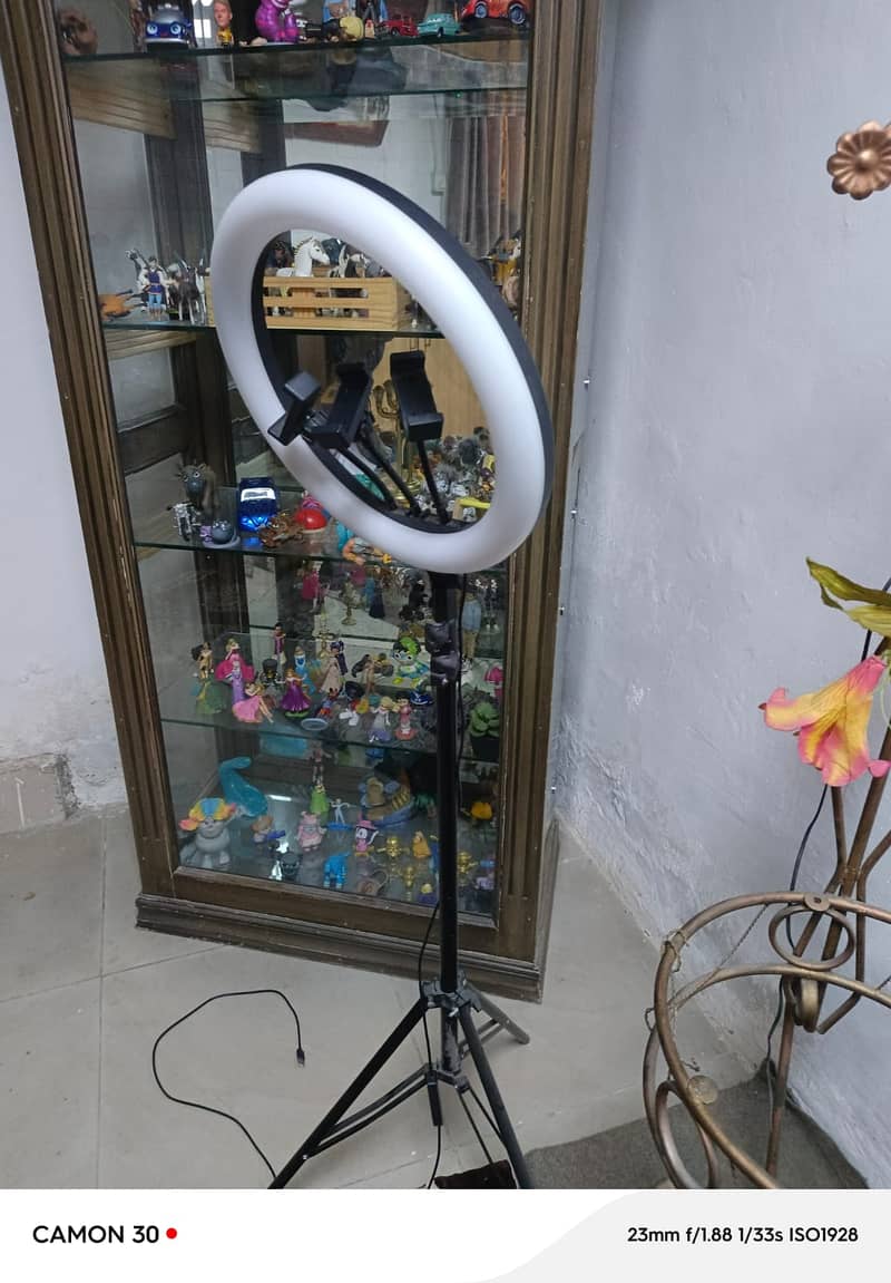 Ring light with Solid stand and 3 camera stands also 3