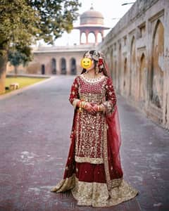 Maroon Heavy Baraat bridal dress