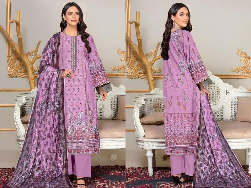 Women's Stunning Lawn Suit Set with Digital Print & Embroidered - 3 Pc 2