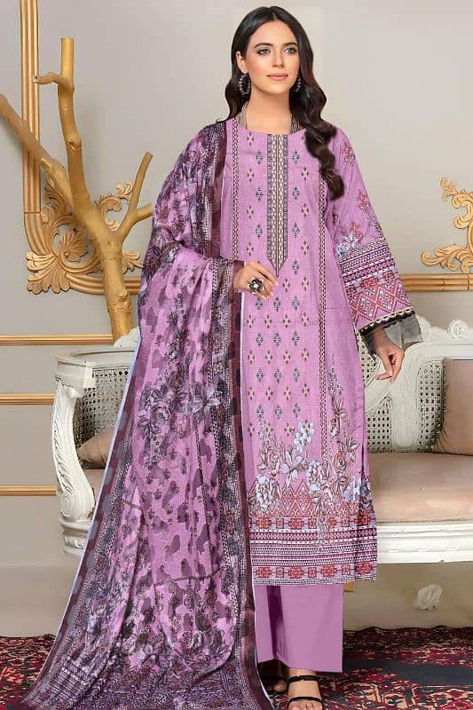 Women's Stunning Lawn Suit Set with Digital Print & Embroidered - 3 Pc 3