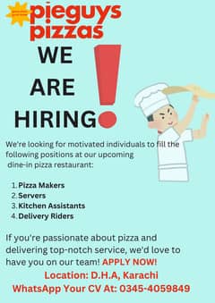 PieGuys Pizzas is Hiring Now!!!