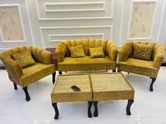 5 seater sofa set with 2 centre tables