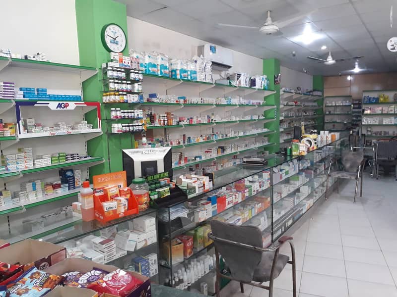 Running Brand Pharmacy For Sale in Chakwal on Main Road Prime Location 1