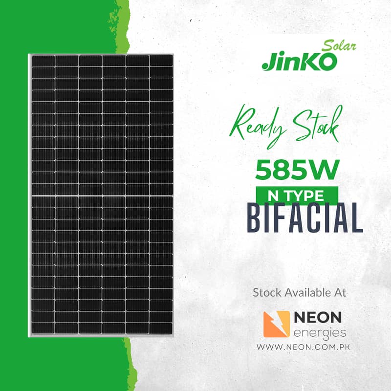 Jinko 585W N-type Bifacial Solar Panels 0