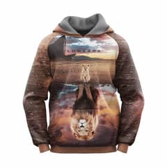 kids hoodie lion graphics print