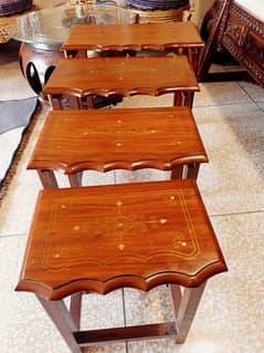 Tables for sale pure sheesham wood Nesting tables with brass work