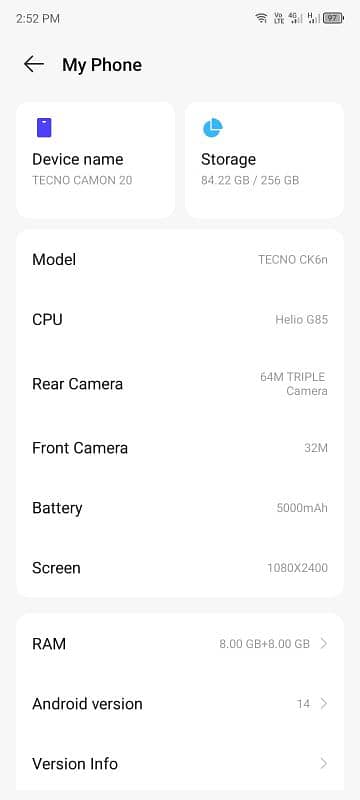 tecno camon 20 for sale 16gb(8+8) 256gb 2