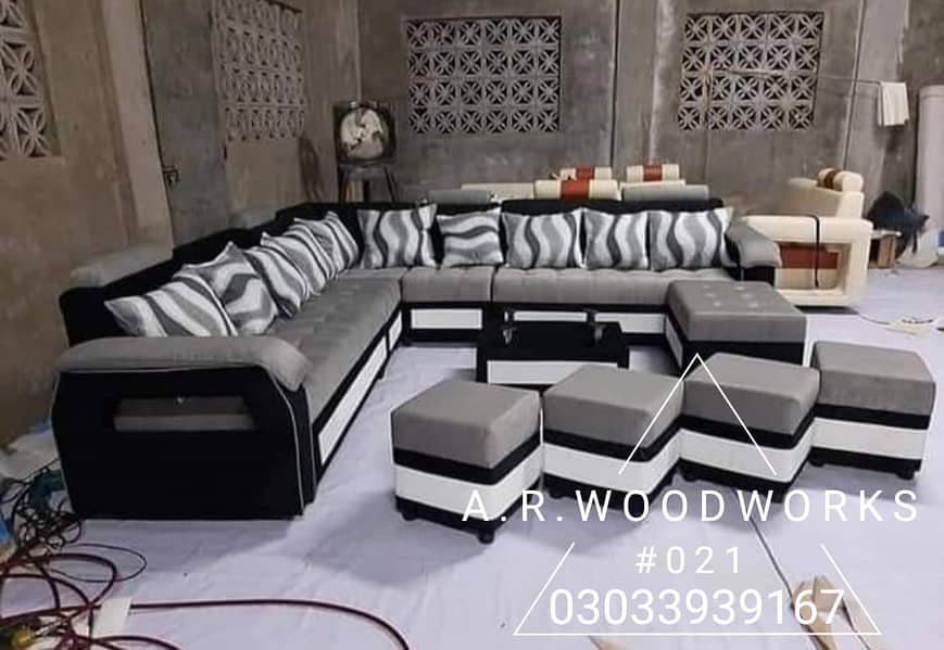 L shape sofa set / 5 seater sofa set / wooden sofa set / luxury sofa 10