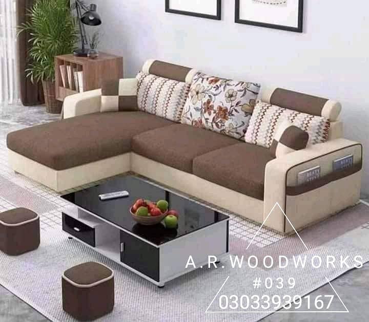 L shape sofa set / 5 seater sofa set / wooden sofa set / luxury sofa 11