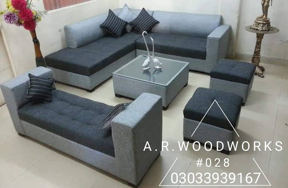 L shape sofa set / 5 seater sofa set / wooden sofa set / luxury sofa 14