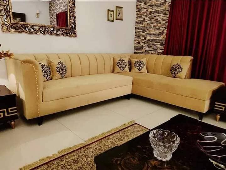 L shape sofa set / 5 seater sofa set / wooden sofa set / luxury sofa 15