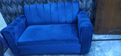 Blue Velvet color Sofa Set For Sale Urgent 3-single 2-Double