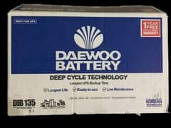 Brand New Daewoo DIB135 deep cycle for sale warranty end in july 2025