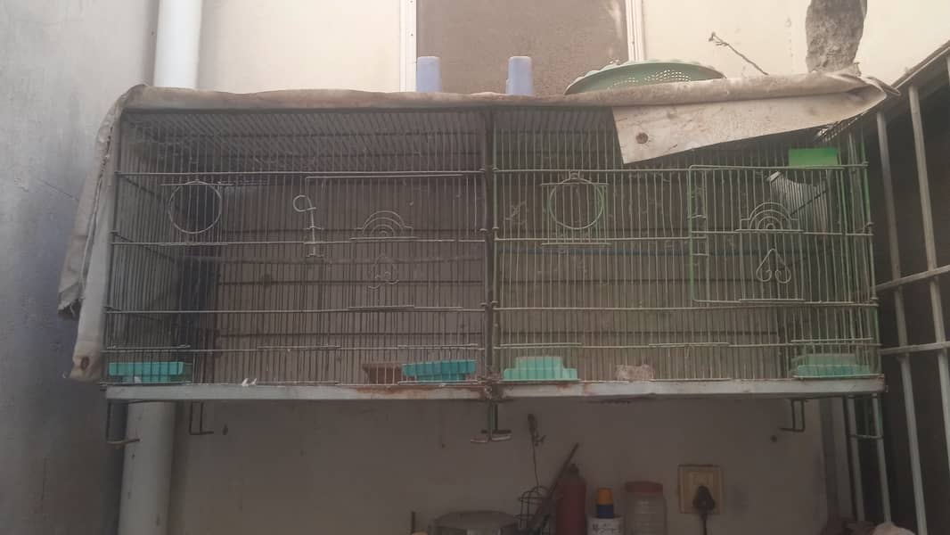 Double Partition Cage For Birds 0