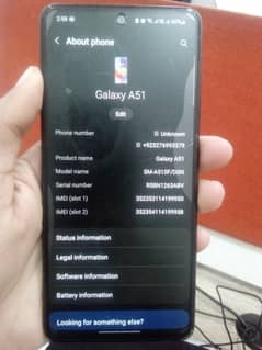 Samsung Galaxy A51 with box and charger