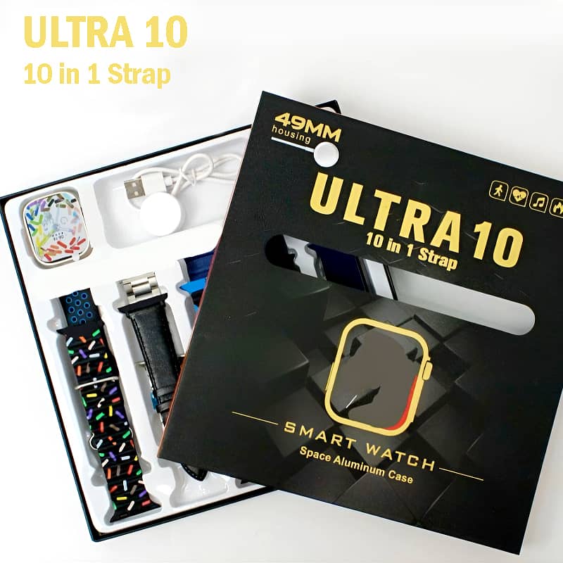 Ultra 10 Smatwatch with 10 Straps 10 in 1 1