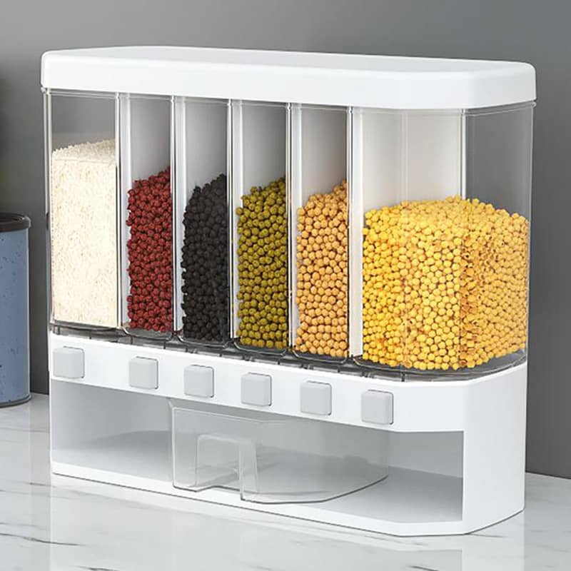 Wall-Mounted Cereal Dispenser Dry Food Dispenser Rice Container 0