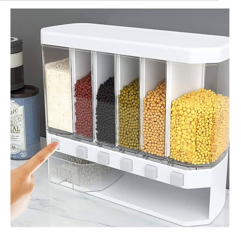 Wall-Mounted Cereal Dispenser Dry Food Dispenser Rice Container 3