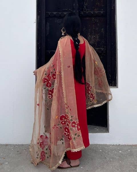 hand painted dupattas and dresses 0